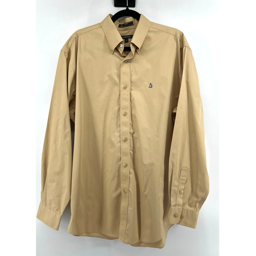 Nordstrom Men's Button Down Shirt Size L Wrinkle Free Long Sleeve